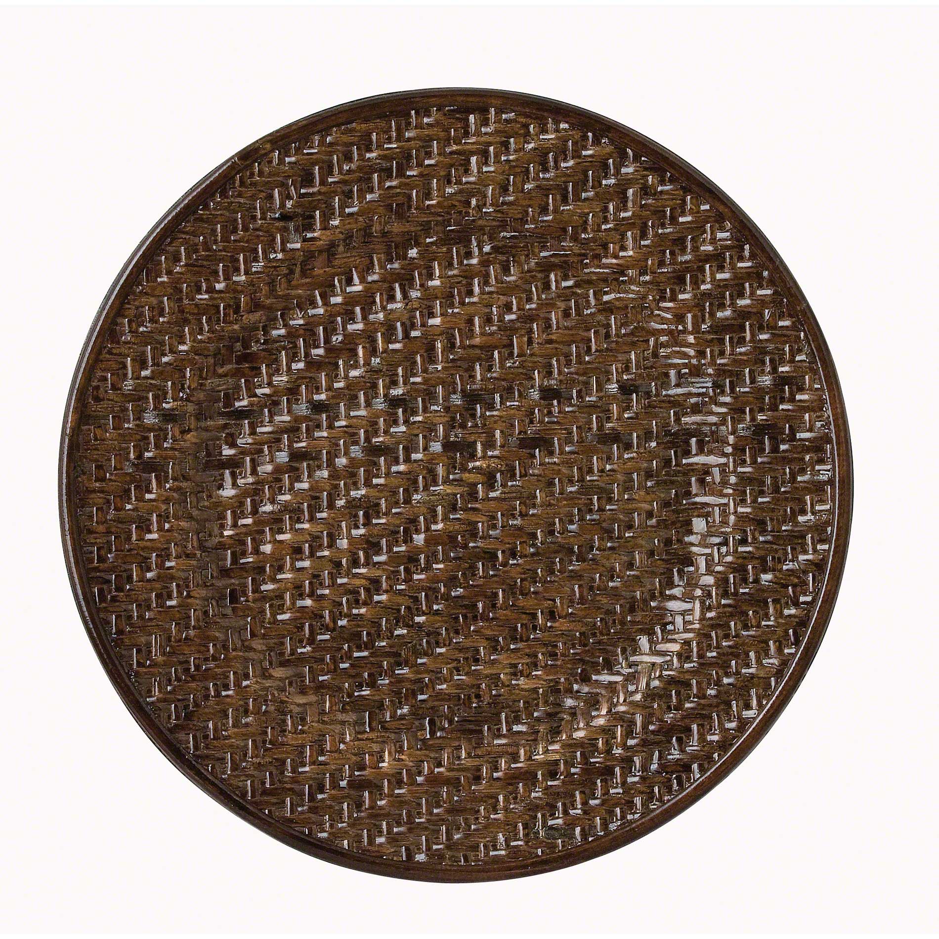 brown wicker service charger plate