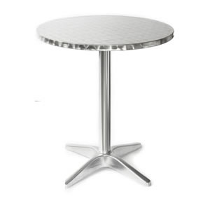 brushed aluminum bistro cocktail cabaret table